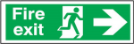 FIRE EXIT' MAN RUNNING ARROW RIGHT RIGID SIGN 150X450MM