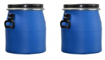 2X20L OPEN TOP PLASTIC STORAGE BARREL DRUM KEG