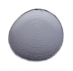 STEELITE SCAPE SMOKED GLASS ROUND PLATTER 10"