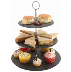 GENWARE SLATE NATURAL EDGE 3-TIER CAKE STAND 13.5"