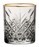 UTOPIA TIMELESS VINTAGE DOUBLE OLD FASHIONED GOLD RIM TUMBLER GLASS 12.5OZ/360ML