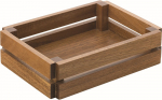 UTOPIA ACACIA WOOD SMALL RECTANGULAR CRATE 8.7X6.3"