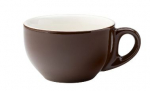 UTOPIA SUPER VITRIFIED PORCELAIN BARISTA BROWN LATTE CUP 10OZ