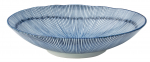 UTOPIA VITRIFIED PORCELAIN URCHIN BLUE OVAL BOWL 8.9"