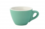 UTOPIA SUPER VITRIFIED PORCELAIN BARISTA GREEN FLAT WHITE CUP 5.5OZ