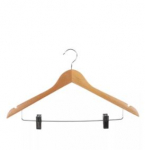 ASLOTEL NATURAL WOODEN HANGER WITH SKIRT CLIP