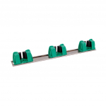 GREEN WALL TIDY/BRACKET WITH 3 CLIPS FOR BROOMS
