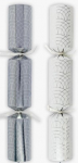 11" SILVER & WHITE GEO CRACKERS