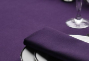 AMALFI TABLECLOTH 114X114 CM PURPLE HEMMED EDGE