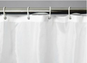 WHITE SHOWER CURTAIN 180x220CM METAL EYELET