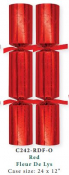 12inch RED FLEUR DE LYS CRACKER EMBOSSED X24