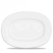 CHURCHILL ALCHEMY FINE CHINA WHITE OVAL RIMMED DISH 13inch