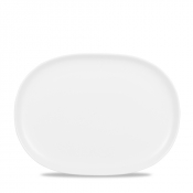 CHURCHILL ALCHEMY FINE CHINA WHITE MOONSTONE OVAL PLATE 11.3X8.5inch