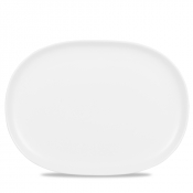 CHURCHILL ALCHEMY FINE CHINA WHITE MOONSTONE OVAL PLATE 14X10.4inch