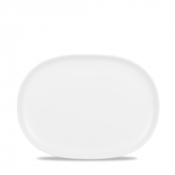 CHURCHILL ALCHEMY FINE CHINA WHITE MOONSTONE OVAL PLATE 8.9X6.6inch