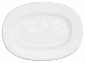 CHURCHILL ALCHEMY FINE CHINA WHITE OVAL RIMMED DISH 8inch