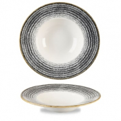 CHURCHILL SUPER VITRIFIED STUDIO PRINTS CHARCOAL BLACK WIDE RIM BOWL 16.5OZ