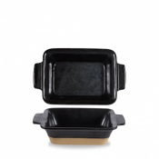 CHURCHILL ART DE CUISINE IGNEOUS BLACK RECTANGULAR DISH 17OZ