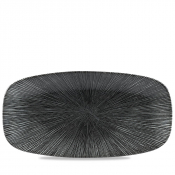CHURCHILL SUPER VITRIFIED STUDIO PRINTS AGANO BLACK OBLONG PLATE 14X7.4inch