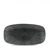 CHURCHILL SUPER VITRIFIED STUDIO PRINTS AGANO BLACK OBLONG PLATE 14X7.4inch