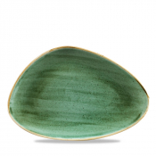 CHURCHILL SUPER VITRIFIED STONECAST SAMPHIRE GREEN TRIANGULAR PLATE 12X8inch