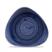 CHURCHILL SUPER VITRIFIED STONECAST PATINA COBALT BLUE TRIANGULAR PLATE 9inch