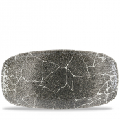 KINTSUGI QUARTZ BLACK CHEFS' OBLONG PLATE NO. 4 35.5 X 18.9