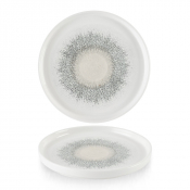 FUSION AGATE GREY CHEFS' WALLED PLATE 26CM