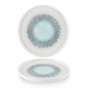 FUSION AQUAMARINE CHEFS' WALLED PLATE 26CM
