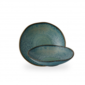 INKED CASCADE SAPPHIRE BLUE ORGANIC COUPE BOWL 22CM
