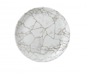 CHURCHILL SUPER VITRIFIED STUDIO PRINTS KINTSUGI AGATE GREY COUPE PLATE 11.3inch