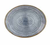 CHURCHILL SUPER VITRIFIED STUDIO PRINTS SLATE BLUE OVAL PLATE 10.6X9inch