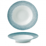 CHURCHILL SUPER VITRIFIED STUDIO PRINTS RAKU TOPAZ BLUE WIDE RIM BOWL 16.5OZ