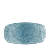 CHURCHILL SUPER VITRIFIED STUDIO PRINTS RAKU TOPAZ BLUE OBLONG PLATE 11.7X6inch