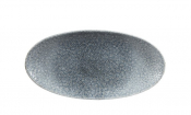 CHURCHILL SUPER VITRIFIED STUDIO PRINTS RAKU TOPAZ BLUE OVAL PLATE 11.8X5.9inch