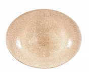 CHURCHILL SUPER VITRIFIED STUDIO PRINTS RAKU GARNET ORANGE OVAL COUPE PLATE 12.5X10inch