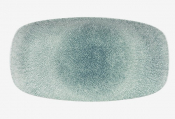 CHURCHILL SUPER VITRIFIED STUDIO PRINTS RAKU JADE GREEN OBLONG PLATE 14X7.4inch