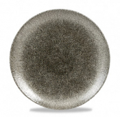 CHURCHILL SUPER VITRIFIED STUDIO PRINTS RAKU QUARTZ BLACK COUPE PLATE 6.5inch