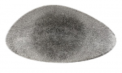 CHURCHILL SUPER VITRIFIED STUDIO PRINTS RAKU QUARTZ BLACK TRIANGULAR PLATE 14X7.4inch