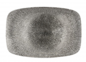 CHURCHILL SUPER VITRIFIED STUDIO PRINTS RAKU QUARTZ BLACK OBLONG PLATTER 13.5X9.2inch