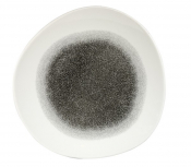 CHURCHILL SUPER VITRIFIED STUDIO PRINTS RAKU QUARTZ BLACK ORGANIC PLATE 11.3inch