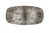 CHURCHILL SUPER VITRIFIED STUDIO PRINTS STONE QUARTZ BLACK OBLONG PLATE 11.7X6inch