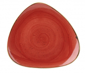 CHURCHILL SUPER VITRIFIED STONECAST BERRY RED TRIANGULAR PLATE 7.6inch