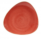 CHURCHILL SUPER VITRIFIED STONECAST BERRY RED TRIANGULAR PLATE 10.4inch