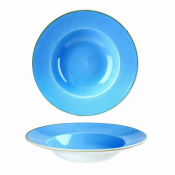 CHURCHILL SUPER VITRIFIED STONECAST CORNFLOWER BLUE WIDE RIM BOWL 10OZ