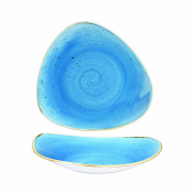 CHURCHILL SUPER VITRIFIED STONECAST CORNFLOWER BLUE TRIANGULAR BOWL 13OZ