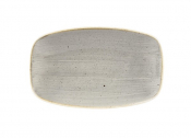CHURCHILL SUPER VITRIFIED STONECAST PEPPERCORN GREY CHEF'S OBLONG PLATE 7.9X4.8inch