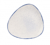 CHURCHILL SUPER VITRIFIED STONECAST HINTS INDIGO BLUE TRIANGULAR PLATE 10.4inch