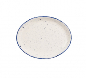 CHURCHILL SUPER VITRIFIED STONECAST HINTS INDIGO BLUE OVAL PLATE 10inch