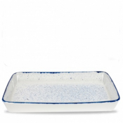CHURCHILL SUPER VITRIFIED STONECAST HINTS INDIGO BLUE BAKING DISH 211.2OZ